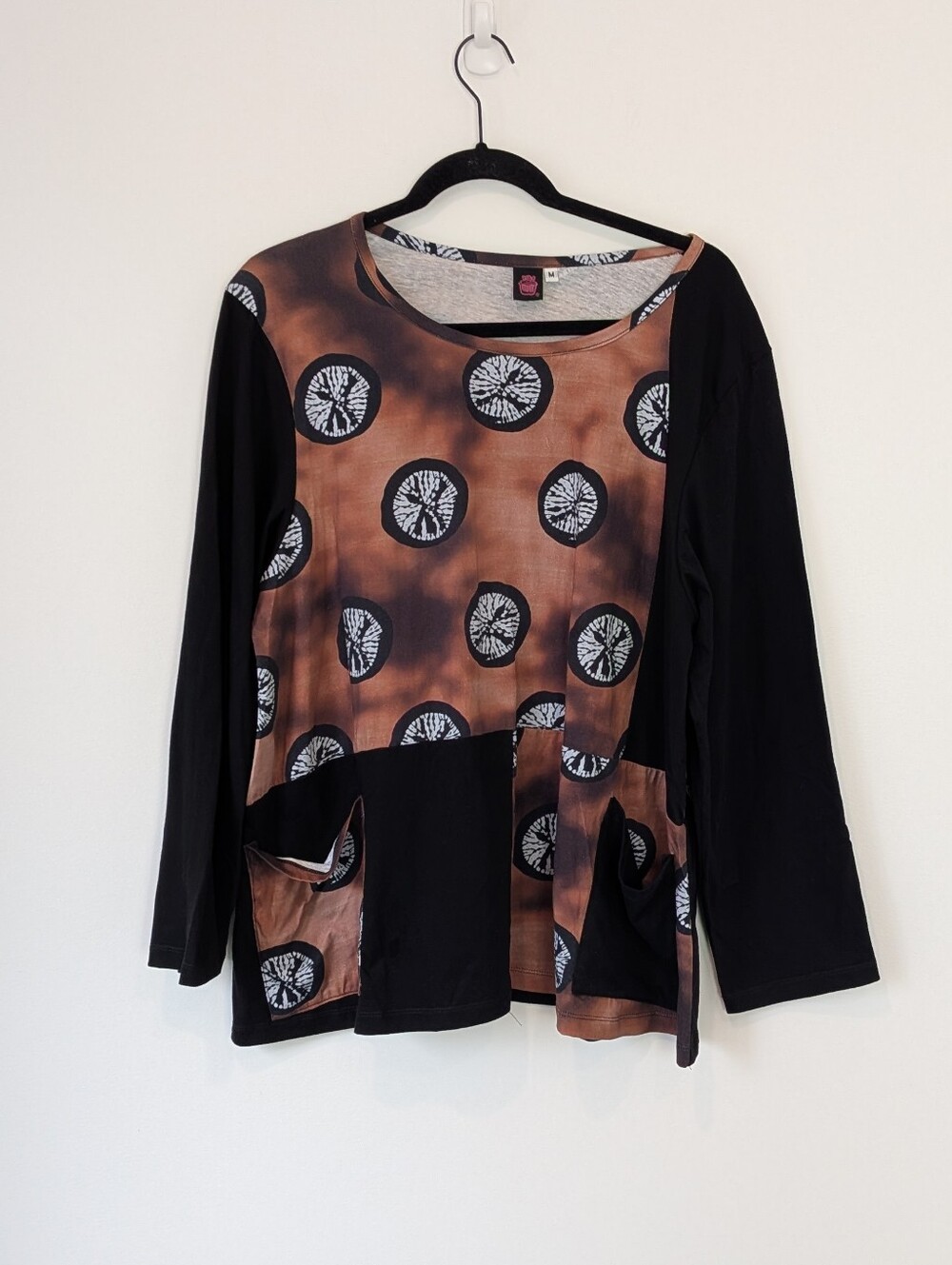Cupcake International 100% Cotton Printed Top Size M Lagenlook Art To Wear